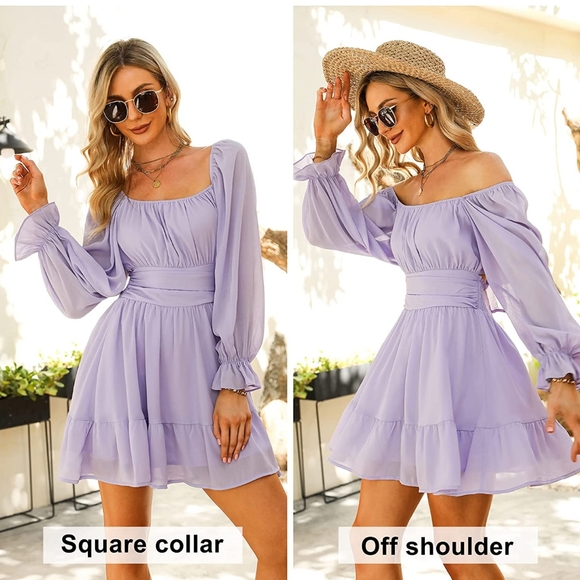 Exlura Tie Back Long Sleeve Summer Dress - Picture 2 of 4